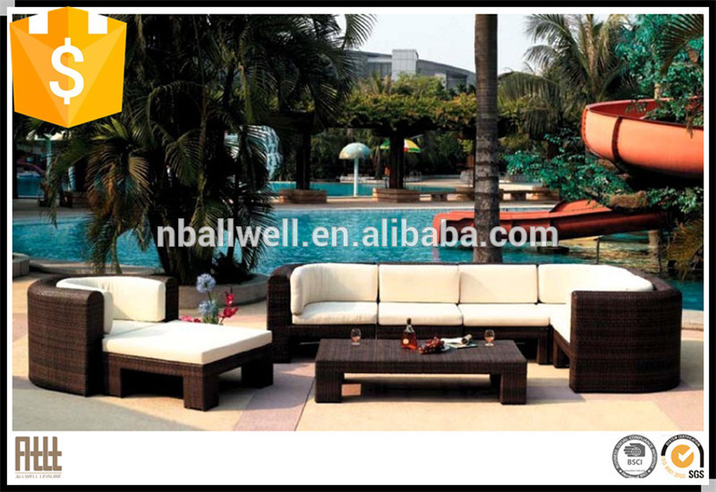 新鮮なスタイルモジュラー屋外の庭の家具籐サークルで設定されたソファーawrf9003a快適な枕を-ガーデンセット問屋・仕入れ・卸・卸売り