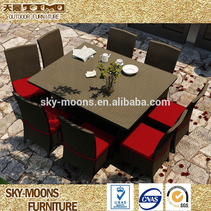 正方形のテーブル8椅子と、 安い籐販売のためのパーティーのテーブルと椅子で高品質( tc110)-ホテル用椅子問屋・仕入れ・卸・卸売り