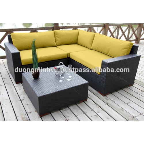 屋外のソファー熱い販売peラタンとアルミフレームガーデン家具/dmv-334の籐のソファの家具-ガーデンセット問屋・仕入れ・卸・卸売り