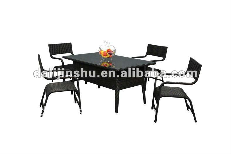 屋外籐の テーブル と椅子DL-RD009-折り畳み式テーブル問屋・仕入れ・卸・卸売り