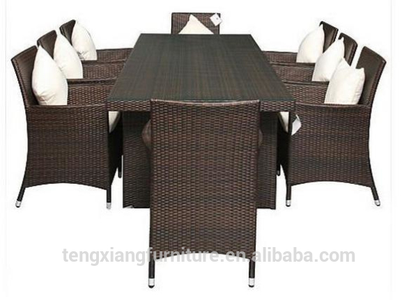 高品質な耐uvtx-6016屋外籐ガーデン食事付きガラス-屋外用テーブル問屋・仕入れ・卸・卸売り