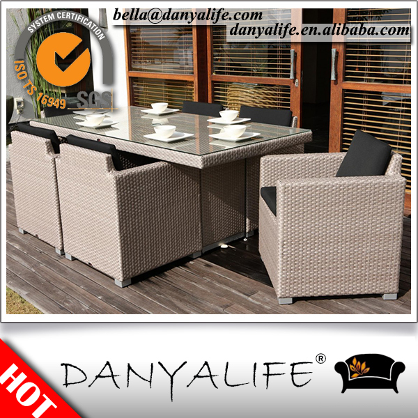 Dyds- d761edanyalifeデラックスすべて天気屋外用家具の椅子とポリ籐のダイニングテーブル-ガーデンセット問屋・仕入れ・卸・卸売り