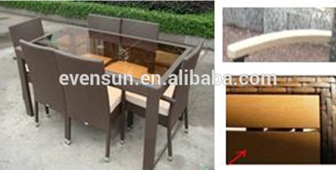 の籐製のアルミ2014年hotsale屋外のダイニング籐のパティオの家具-食卓問屋・仕入れ・卸・卸売り