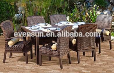 の籐製のアルミ2014年hotsale屋外のダイニング籐のパティオの家具-食卓問屋・仕入れ・卸・卸売り