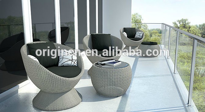 2016 ファッショナブル な籐ホーム テラス レジャー家具ティー テーブル と床卵形の椅子-問屋・仕入れ・卸・卸売り
