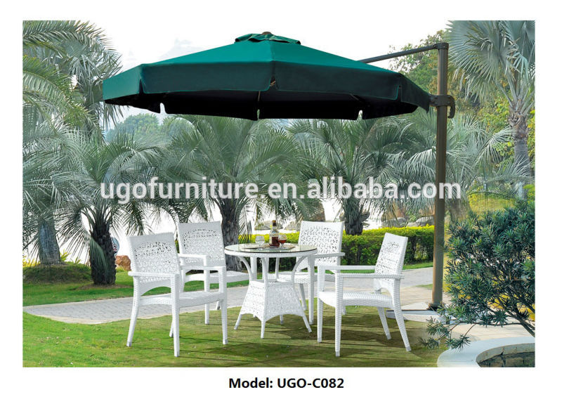 見事な4シーター屋外のダイニングテーブル安い販売の太陽の傘を持つ-ガーデンセット問屋・仕入れ・卸・卸売り