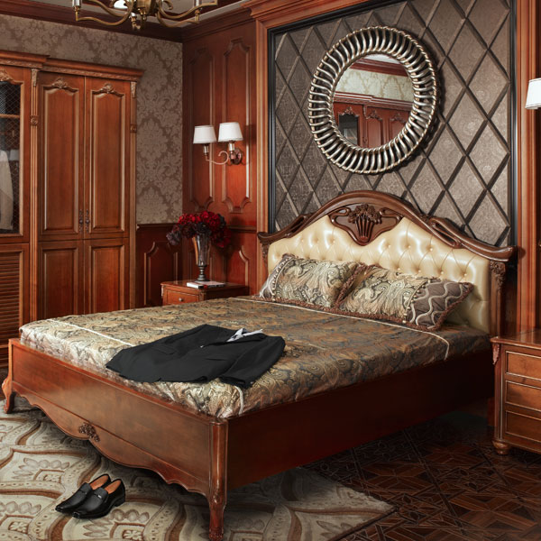 最新の古典soilid木材寝室家具デザイン-ベッド問屋・仕入れ・卸・卸売り