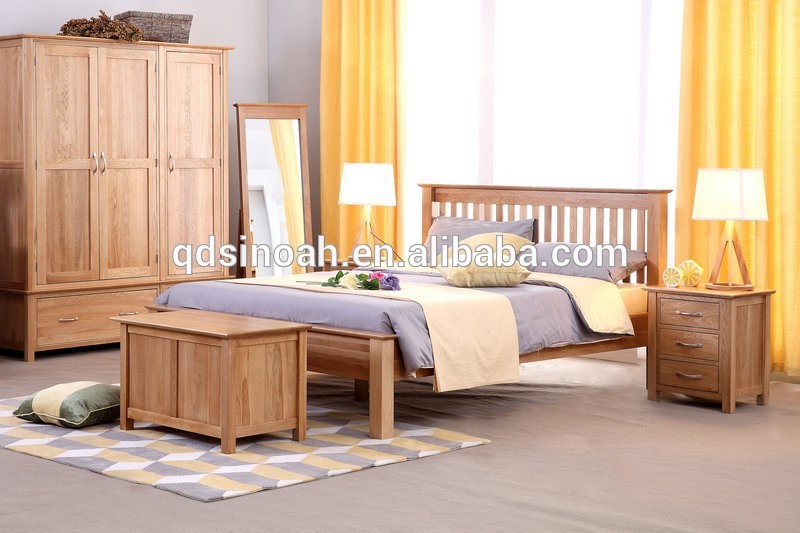 熱い販売のオーク材の家具木製のダブルベッドルームの家具-ベッド問屋・仕入れ・卸・卸売り