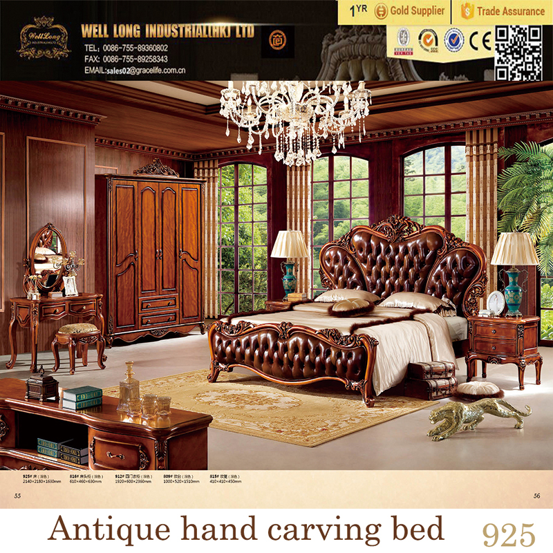 ヨーロッパスタイルクラシックチェリー色soild木材キングサイズベッド-ベッド問屋・仕入れ・卸・卸売り