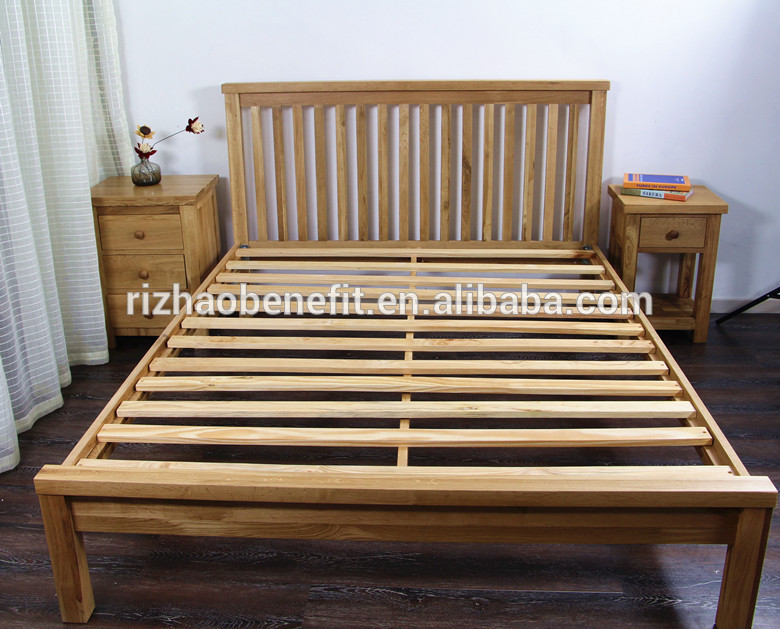 5フィートソリッドオーク材木クイーンサイズのダブルベッド木製ベッドルーム家具のために使用され-ベッド問屋・仕入れ・卸・卸売り