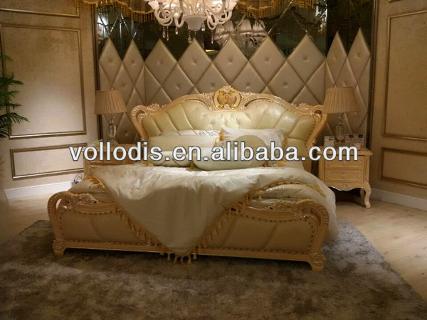 古典的な王室の家具のsodidウッドのベッドルームセット-ベッド問屋・仕入れ・卸・卸売り