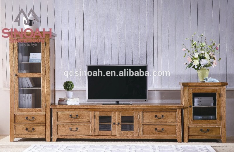 素朴なオーク材の家具テレビユニット2015新しいデザイン-木製キャビネット問屋・仕入れ・卸・卸売り