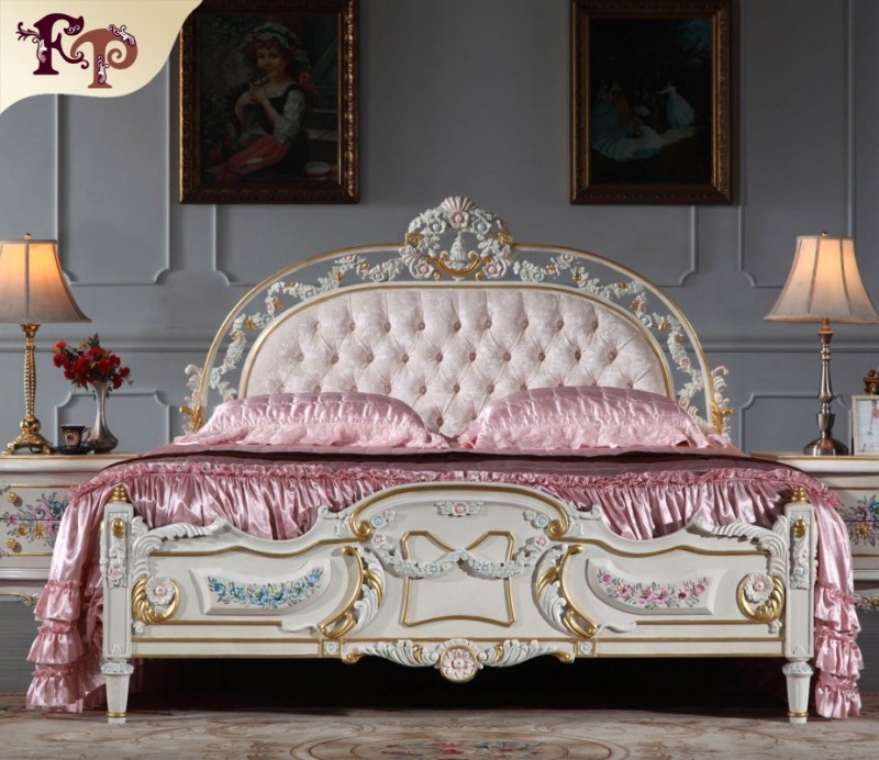 王室の女王宮殿は、 一番安いベッドヨーロピアンスタイルのホーム家具oemを受け入れる手作り家具-ベッド問屋・仕入れ・卸・卸売り