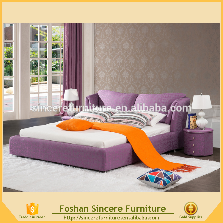 ホーム寝室の家具現代生地キングベッド、青または紫ベッド-ベッド問屋・仕入れ・卸・卸売り