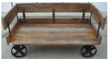 木製ソファで鉄車輪-リビング用ソファ問屋・仕入れ・卸・卸売り