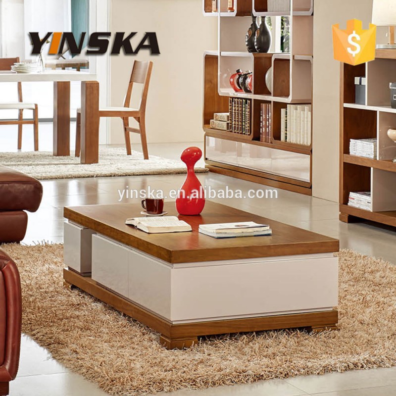 木製家具デザイン高光沢白いコーヒーテーブル-木製テーブル問屋・仕入れ・卸・卸売り