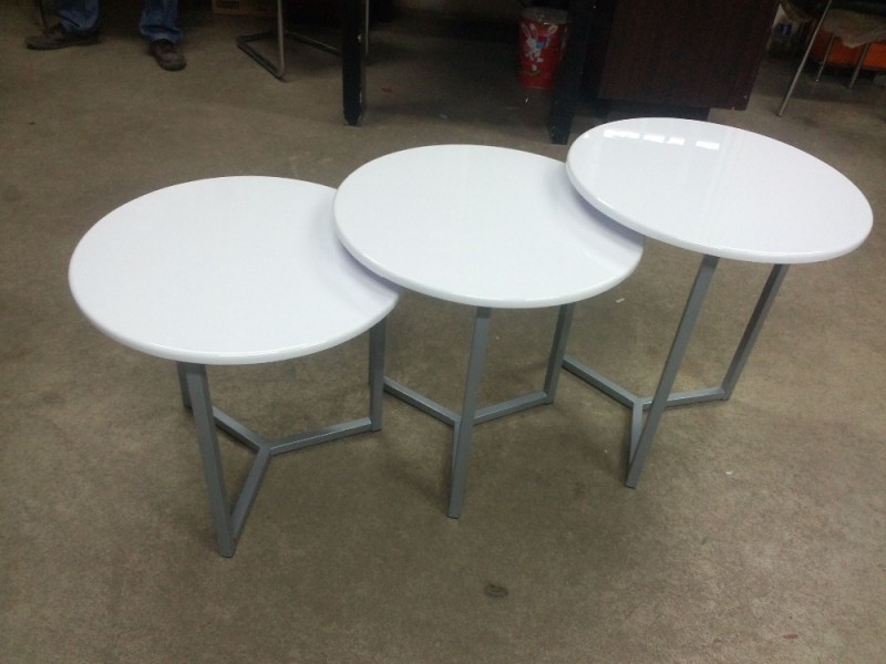 ホワイトハイグロステーブルneast/サイドテーブルのセット-木製テーブル問屋・仕入れ・卸・卸売り