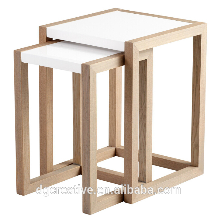 セットの2木材ベケットネスティングコーヒーテーブル-木製テーブル問屋・仕入れ・卸・卸売り