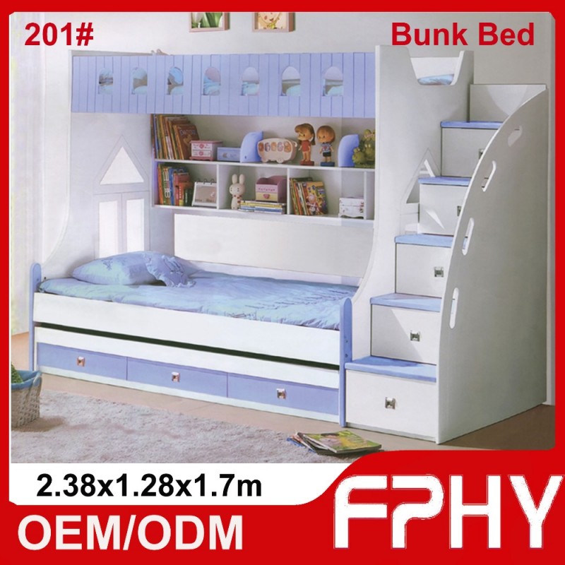 熱い販売の子供の寝室の家具現代のfphy3レベルmdf木製二段ベッド-ベッド問屋・仕入れ・卸・卸売り