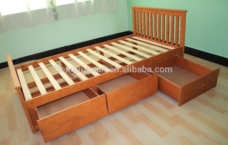 木製シングルベッド引き出し付き-ベッド問屋・仕入れ・卸・卸売り