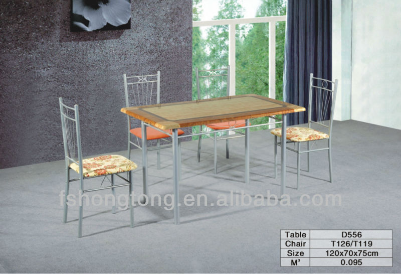の模造の鋼脚ダイニングテーブルと椅子/家庭用家具ダイニングセット-木製テーブル問屋・仕入れ・卸・卸売り