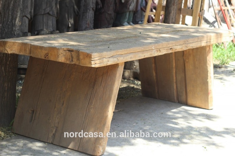 アンティーク素朴なリサイクル木材のダイニングテーブル-木製テーブル問屋・仕入れ・卸・卸売り