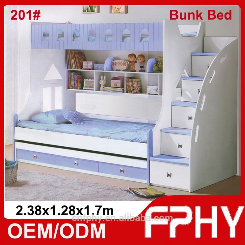 modern子のfphy2015熱い販売の子供の家具の二段ベッドルームセット家具を使用したベッド階段の引き出し-ベッド問屋・仕入れ・卸・卸売り