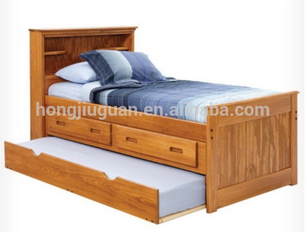 キャプテンベッド木製、 収納木製本棚付きベッド、 機能的な木製ベッド-ベッド問屋・仕入れ・卸・卸売り