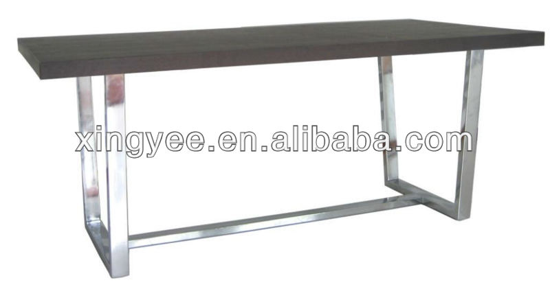 モダンなリビングルームクロムステンレス鋼の金属フレームのガラストップダイニングルームのテーブル木材-木製テーブル問屋・仕入れ・卸・卸売り