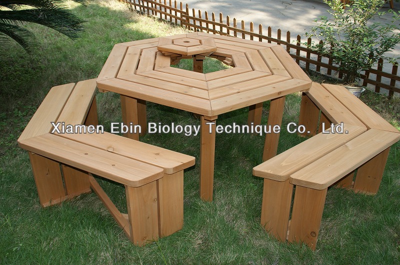 六角bbq木製ピクニックテーブルと椅子-木製テーブル問屋・仕入れ・卸・卸売り