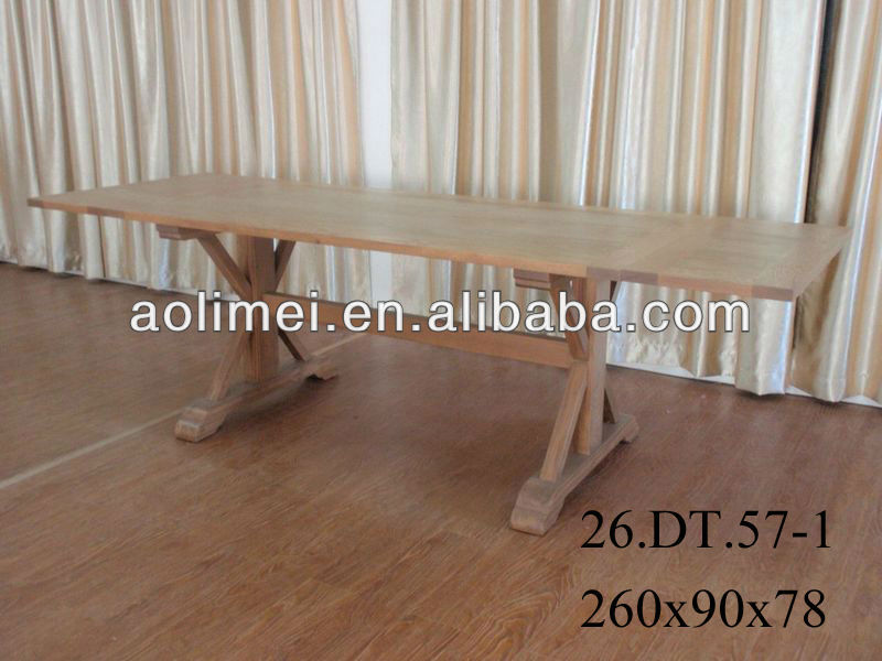 トレッスルフレンチダイニングテーブルを拡張する-木製テーブル問屋・仕入れ・卸・卸売り