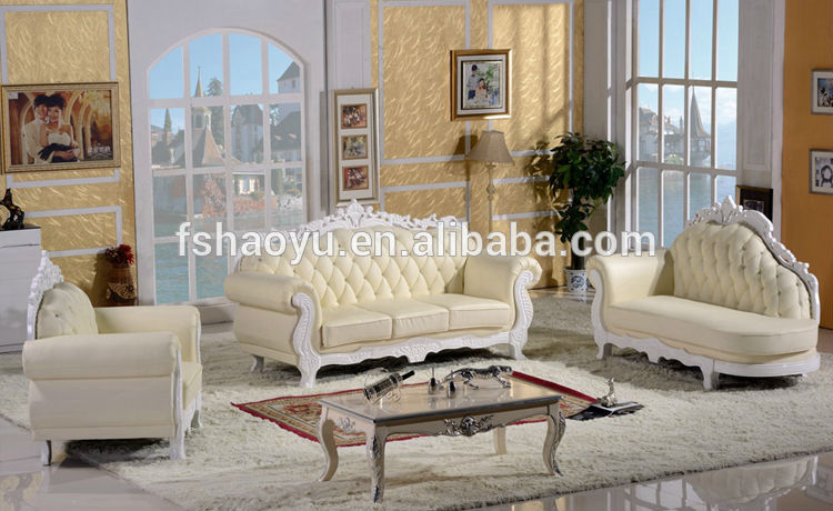 高エンド白いレザー木製ソファ、 販売のためのホテルのロビーの家具-リビング用ソファ問屋・仕入れ・卸・卸売り