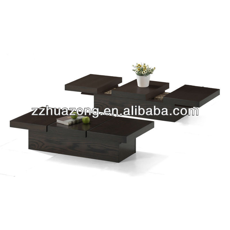 茶色の木製隠されたストレージを持つ近代的なコーヒーテーブル-木製テーブル問屋・仕入れ・卸・卸売り