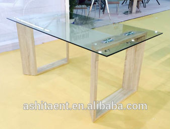 強化ガラストップのモダンなダイニングテーブル-木製テーブル問屋・仕入れ・卸・卸売り