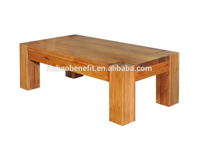 固体アメリカホワイトオークウッド分厚いデザインのコーヒーテーブル-木製テーブル問屋・仕入れ・卸・卸売り