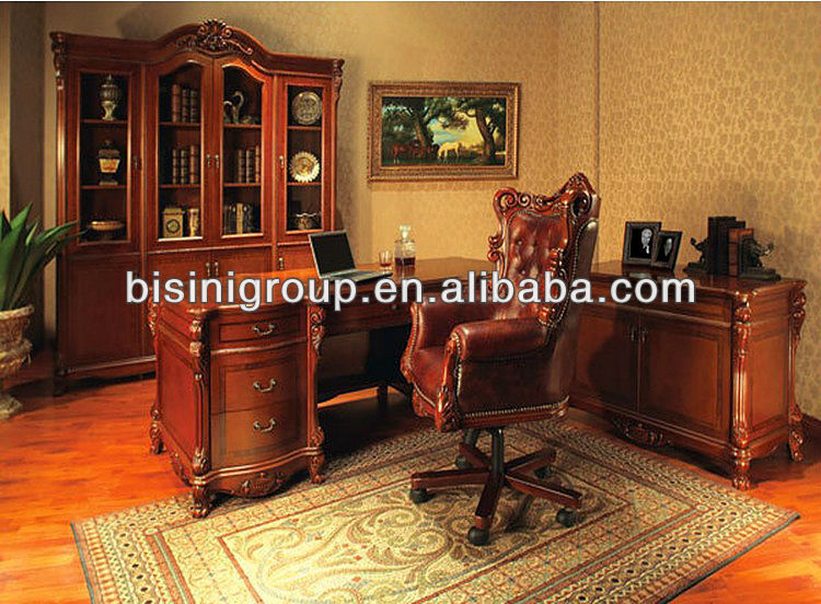 アメリカの固体木製家具オフィスデスク、 アンティークビジネス品質の家具書棚、 クラシックなオフィスのテーブル( bf08- 0082)-木製テーブル問屋・仕入れ・卸・卸売り
