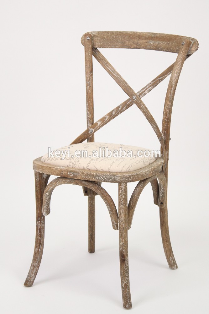 木製アンティーク クロス バック ビス トロ椅子/結婚式の椅子( CH-532-OAK)-ダイニングチェア問屋・仕入れ・卸・卸売り