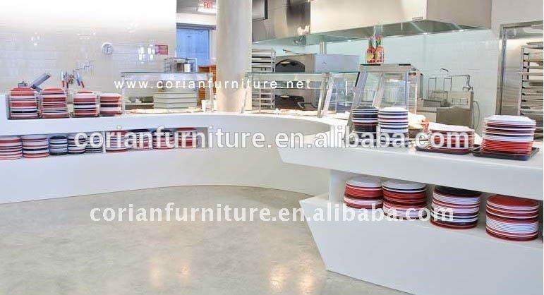 固体表面石英カウンター用ファストフードカウンターデザイン-木製テーブル問屋・仕入れ・卸・卸売り