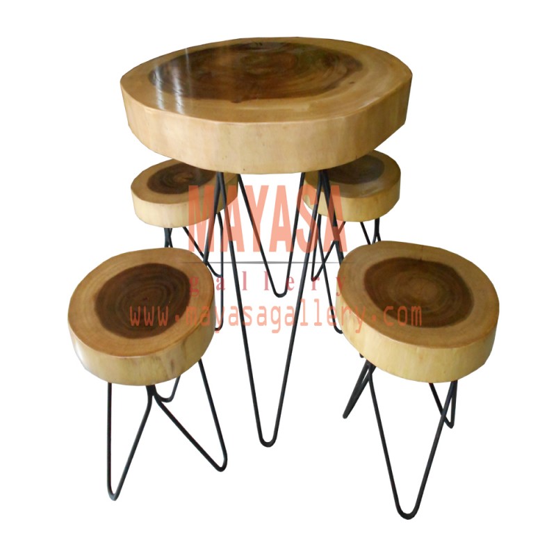 ラウンド固体コーヒーテーブルと椅子-木製テーブル問屋・仕入れ・卸・卸売り