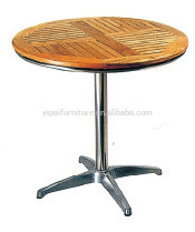 1アルミベースのラウンド固体木製テーブル( yt19a)-木製テーブル問屋・仕入れ・卸・卸売り