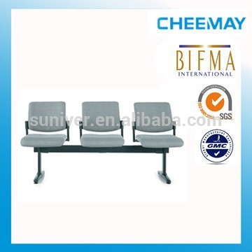 bifma標準快適な肘掛けのない3人乗りバス駅・病院の待合椅子-金属製椅子問屋・仕入れ・卸・卸売り