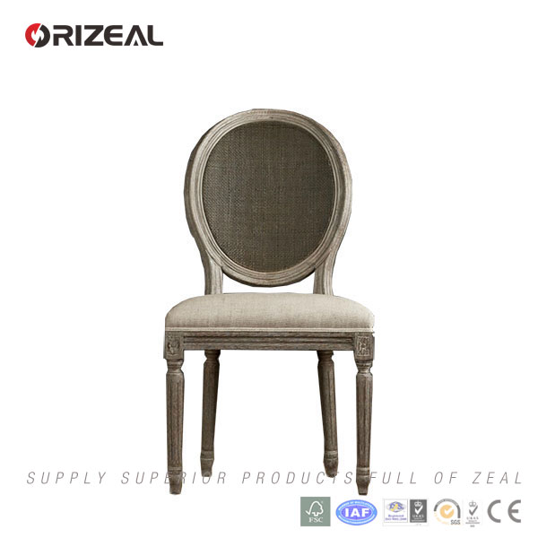 ヴィンテージフランス ラウンド杖バック生地側椅子( OZ-DC016)-問屋・仕入れ・卸・卸売り