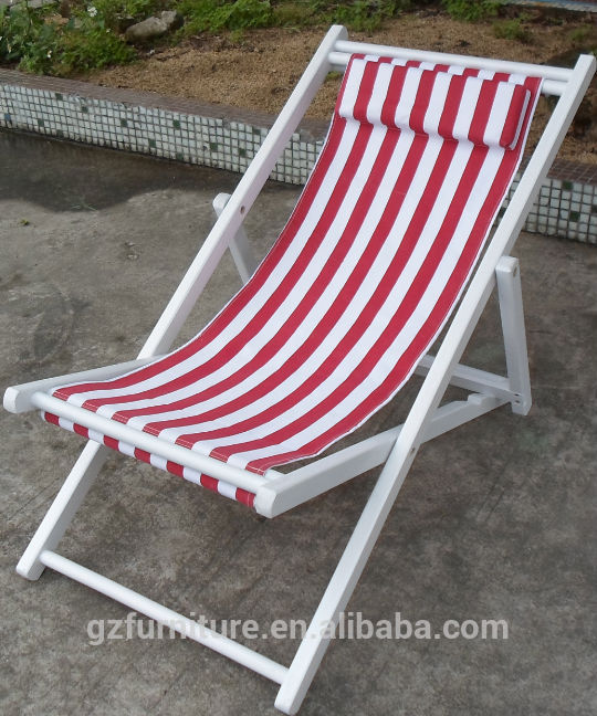綿deckchair- 赤& 白のストライプパターン-木製椅子問屋・仕入れ・卸・卸売り