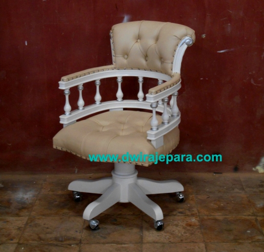 家具クラシックな回転椅子マホガニー色フレンチスタイルの白-木製椅子問屋・仕入れ・卸・卸売り