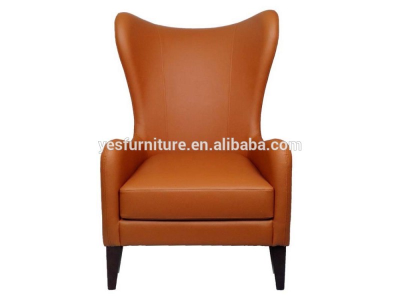 LC185オレンジpuレザーモダンホテルラウンジチェア-木製椅子問屋・仕入れ・卸・卸売り