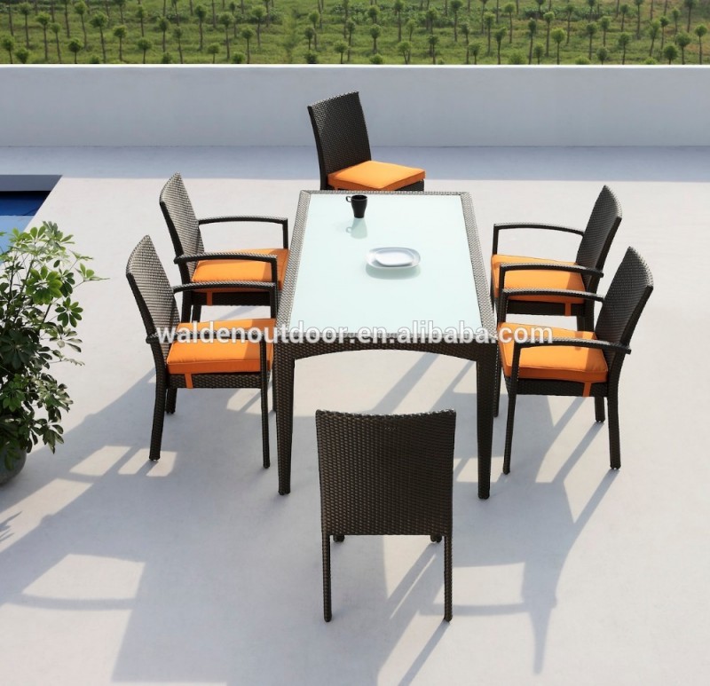 安い籐のレストランのテーブルと椅子( dh- 9642)-折り畳み式家具セット問屋・仕入れ・卸・卸売り