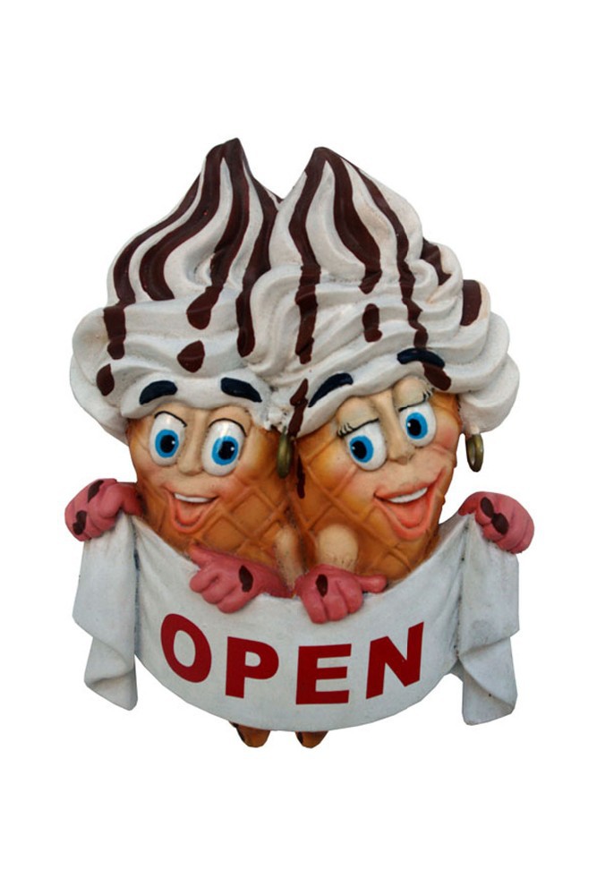 樹脂のアイスクリームオープン- クローズドア記号( オスとメス)-その他レストラン用家具問屋・仕入れ・卸・卸売り