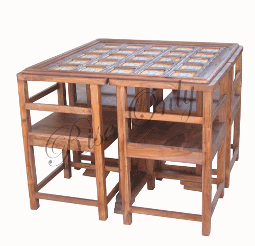 インドの卸売sheesham木製家具で設定ダイニングテーブルレストラン用椅子-レストラン用家具セット問屋・仕入れ・卸・卸売り