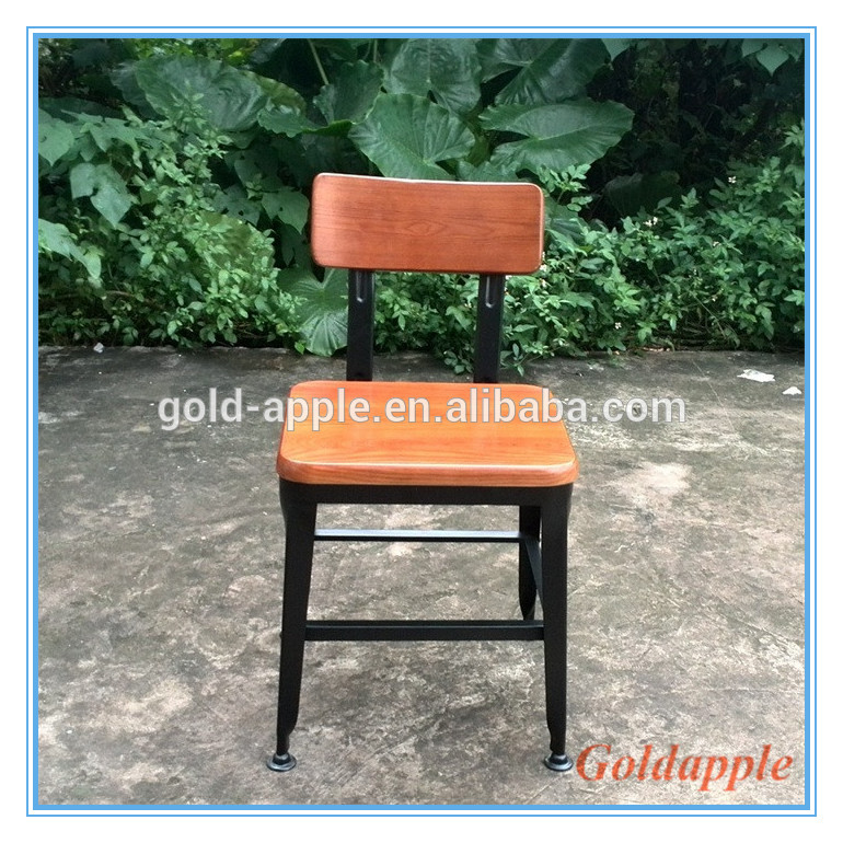 のレストランの木の椅子カフェヴィンテージ工業用椅子の金属脚ga501c純木の椅子-折り畳み椅子問屋・仕入れ・卸・卸売り