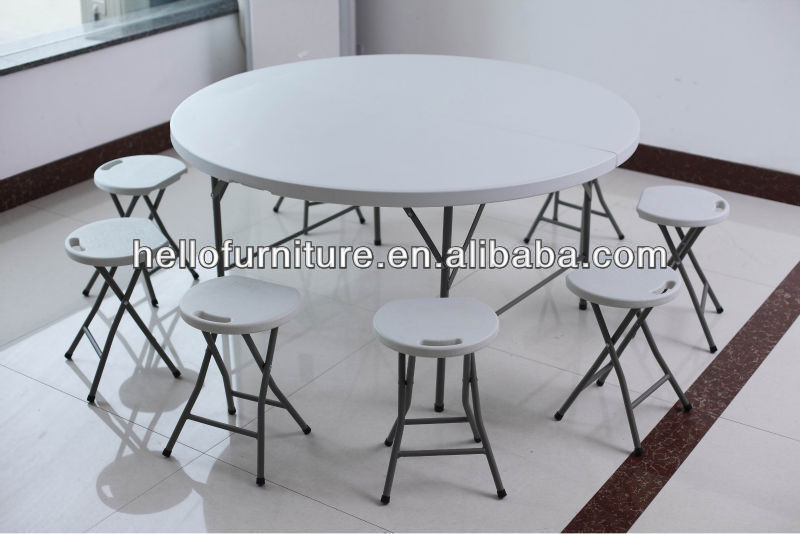 レストランプラスチック折り畳み式のラウンドテーブル食卓の準備-折り畳み式テーブル問屋・仕入れ・卸・卸売り